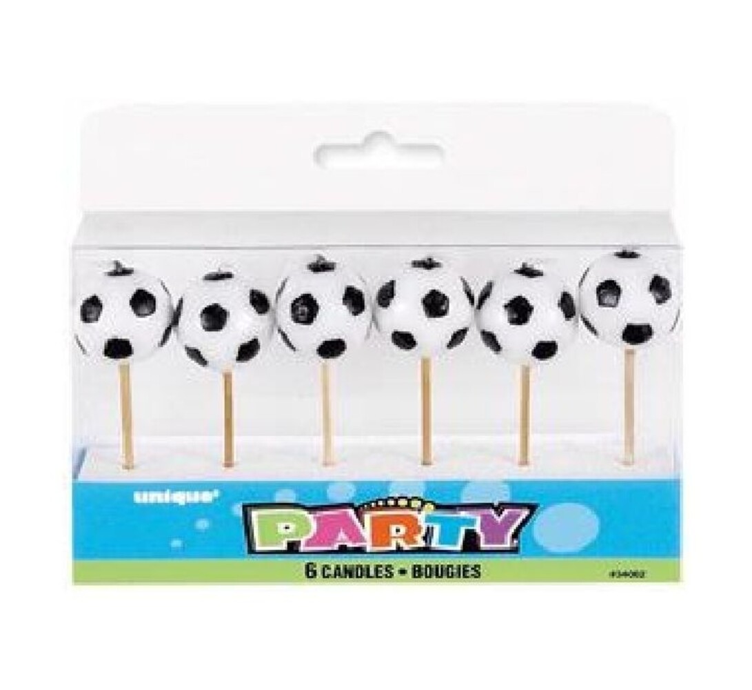 Unique Party Bougies de football 6 cm | 6 pièces