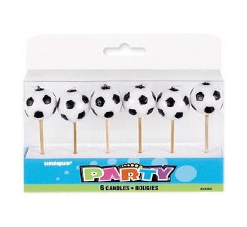 Unique Party Fußballkerzen 6 cm | 6 Stück