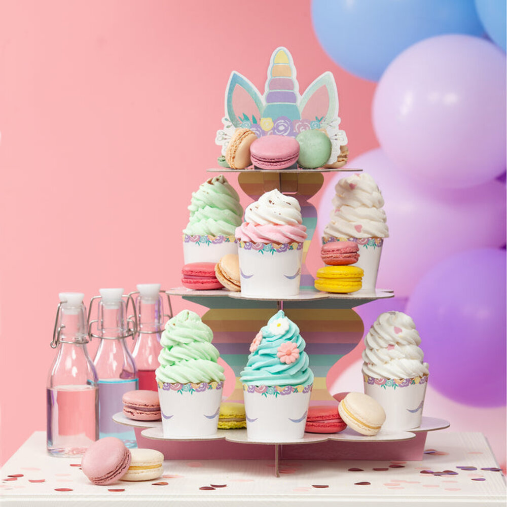 Tuf-Tuf Cupcake-Ständer mit Baby-Einhorn-Motiv, 34 x 41 cm | pro Stück