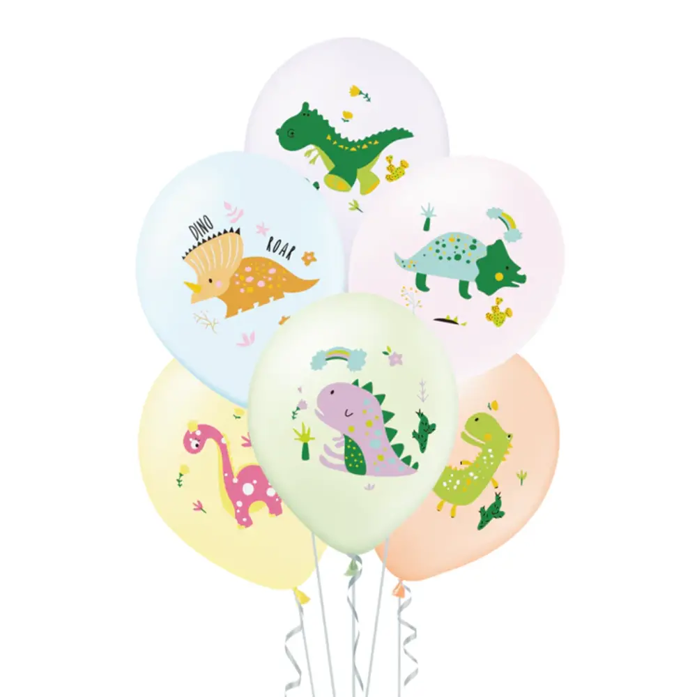 Tuf-Tuf Ballons Dino Time 30 cm | 6 pièces