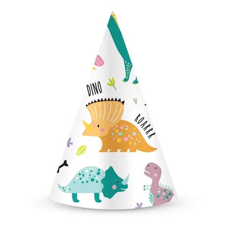 Tuf-Tuf Dino Time Party Hats | 6 pieces
