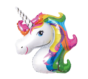 Tuf-Tuf Ballon en aluminium en forme de licorne arc-en-ciel 49 x 46 cm | à l'unité