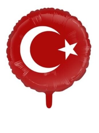 WeFiesta Helium Balloon Turkish Flag 45cm | per piece