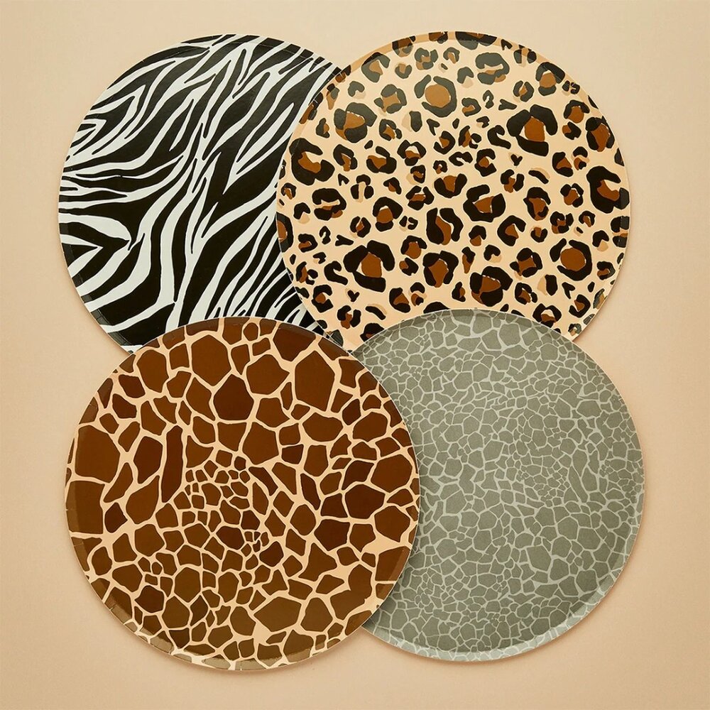 Hootyballoo Safari Animal Print Signs 23cm | 8 pieces