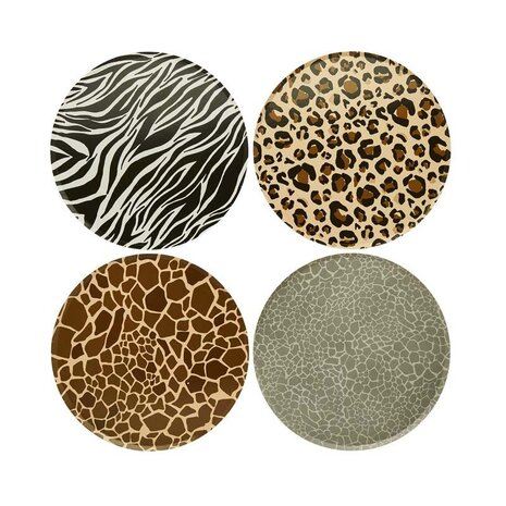 Hootyballoo Panneaux imprimés animaux de safari 23 cm | 8 pièces