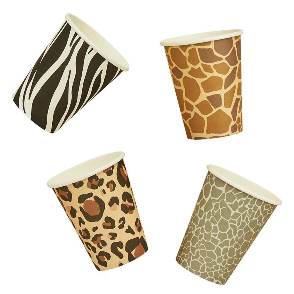 Hootyballoo Safari Animal Print Bekers 250ml | 8 stuks