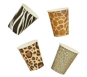 Hootyballoo Gobelets à motifs animaux safari 250 ml | 8 pièces
