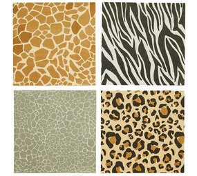 Hootyballoo Serviettes de table motif animaux safari 33 x 33 cm | 16 pièces