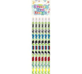 Henbrandt Gamer Potloden met Gum 19cm | 6 stuks Henbrandt Gamer Potloden met Gum 19cm | 6 stuks