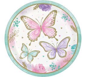 Creative Converting Assiettes scintillantes papillon 23 cm | 8 pièces