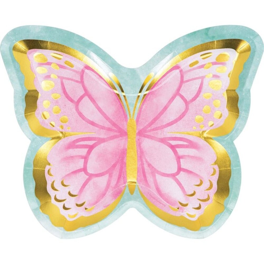 Creative Converting Assiettes en forme de papillon 19 x 24 cm | 8 pièces
