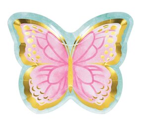 Creative Converting Assiettes en forme de papillon 19 x 24 cm | 8 pièces
