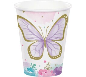 Creative Converting Vlinder Bekers 266ml | 8 stuks Creative Converting Vlinder Bekers 266ml | 8 stuks