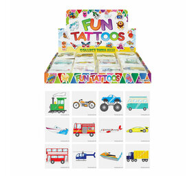 Henbrandt Voertuigen Fun Tattoo's | 12 stuks Henbrandt Voertuigen Fun Tattoo's | 12 stuks