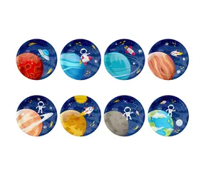Tuf-Tuf Assiettes Espace et Cosmos Spatial 18 cm | 8 pièces