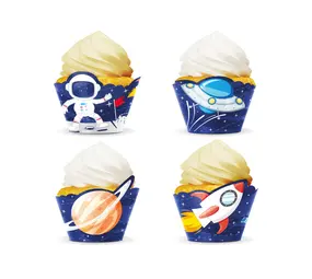 Tuf-Tuf Ruimte en Space Kosmos Cupcake Wrappers | 8 stuks Tuf-Tuf Ruimte en Space Kosmos Cupcake Wrappers | 8 stuks