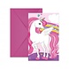 Procos Party Einladungen mit Einhornmotiv in Regenbogenfarben | 6 Stück