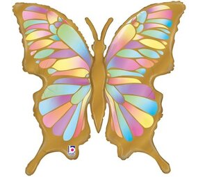 Oaktree Ballon papillon holographique Super Shape | 83 cm