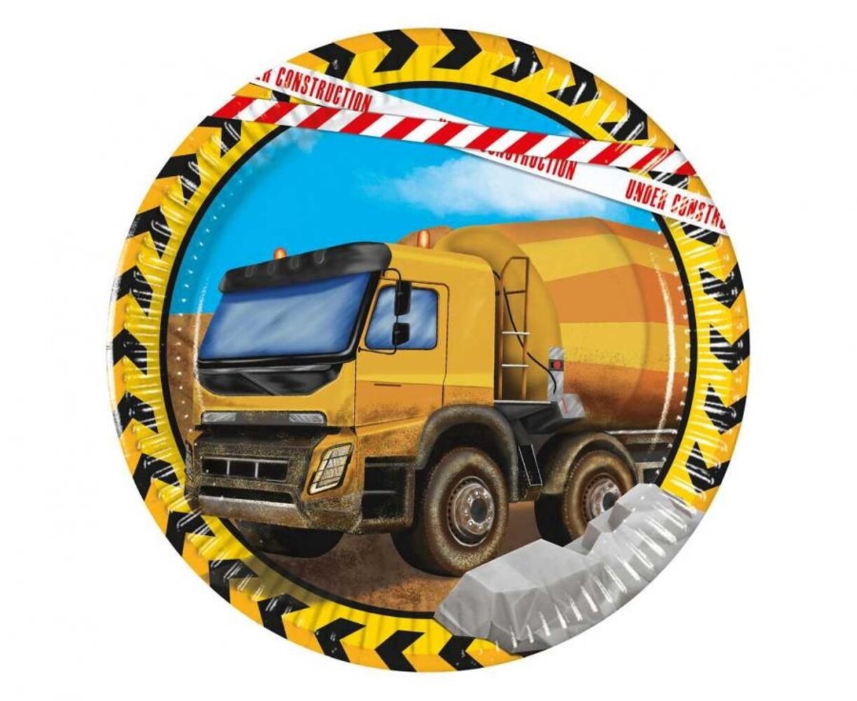 Procos Party Baustellen-Schilder für Betonmischer, 20 cm | 8 Stück