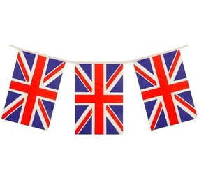 WeFiesta United Kingdom Block Union Jack Flag Garland | 4 meters