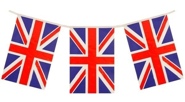 WeFiesta United Kingdom Block Union Jack Flag Garland | 4 meters