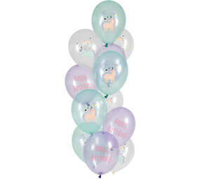 Folat Ensemble de ballons Licorne et Arc-en-ciel 33 cm | 12 pièces