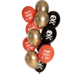 Folat Ensemble de ballons pirates 33 cm | 12 pièces