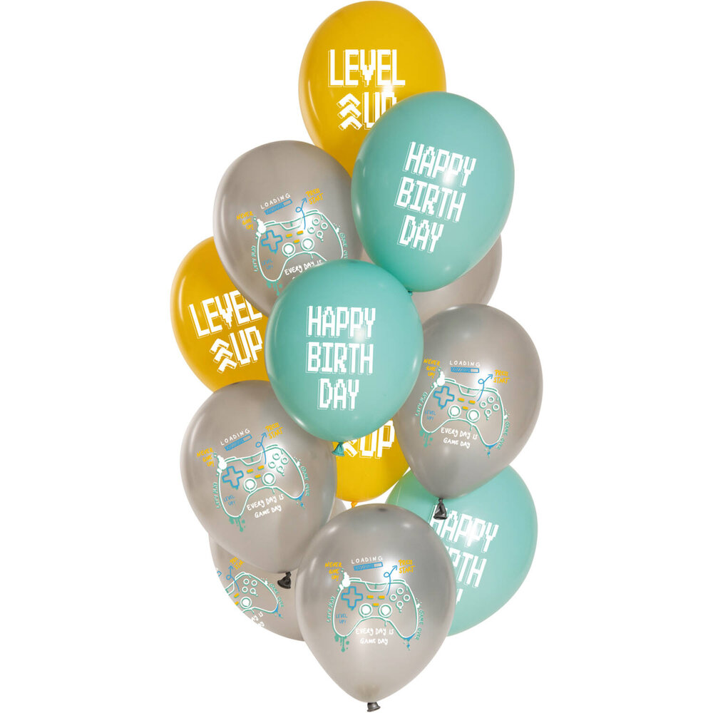 Folat Ensemble de ballons d'anniversaire pour gamers, 33 cm | 12 pièces