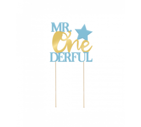 Paper Dreams Cake Topper Mr One Derful 22x11,5cm | per stuk Paper Dreams Cake Topper Mr One Derful 22x11,5cm | per stuk