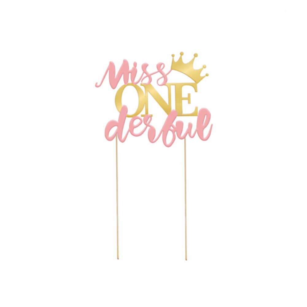 Paper Dreams Cake Topper Miss One Derful 22x11,5cm | per stuk Paper Dreams Cake Topper Miss One Derful 22x11,5cm | per stuk