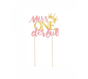 Paper Dreams Décoration de gâteau Miss One Derful 22x11,5cm | à l'unité