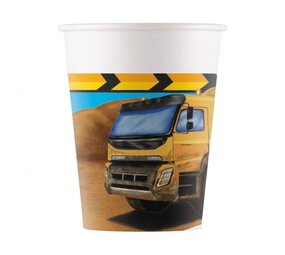 Procos Party Tasse à bétonnière en construction 200 ml | 8 pièces