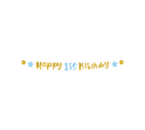 Paper Dreams 1-Jahres-Buchstabengirlande, blau, 2,5 Meter | Pro Stück Paper Dreams 1-Jahres-Buchstabengirlande, blau, 2,5 Meter | Pro Stück