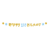 Paper Dreams 1-Jahres-Buchstabengirlande, blau, 2,5 Meter | Pro Stück