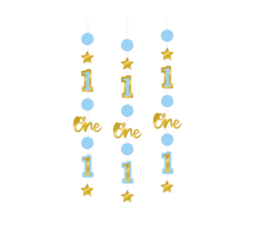 Paper Dreams 1 Jaar Versiering Hangdecoratie Blauw | 3 Stuks Paper Dreams 1 Jaar Versiering Hangdecoratie Blauw | 3 Stuks