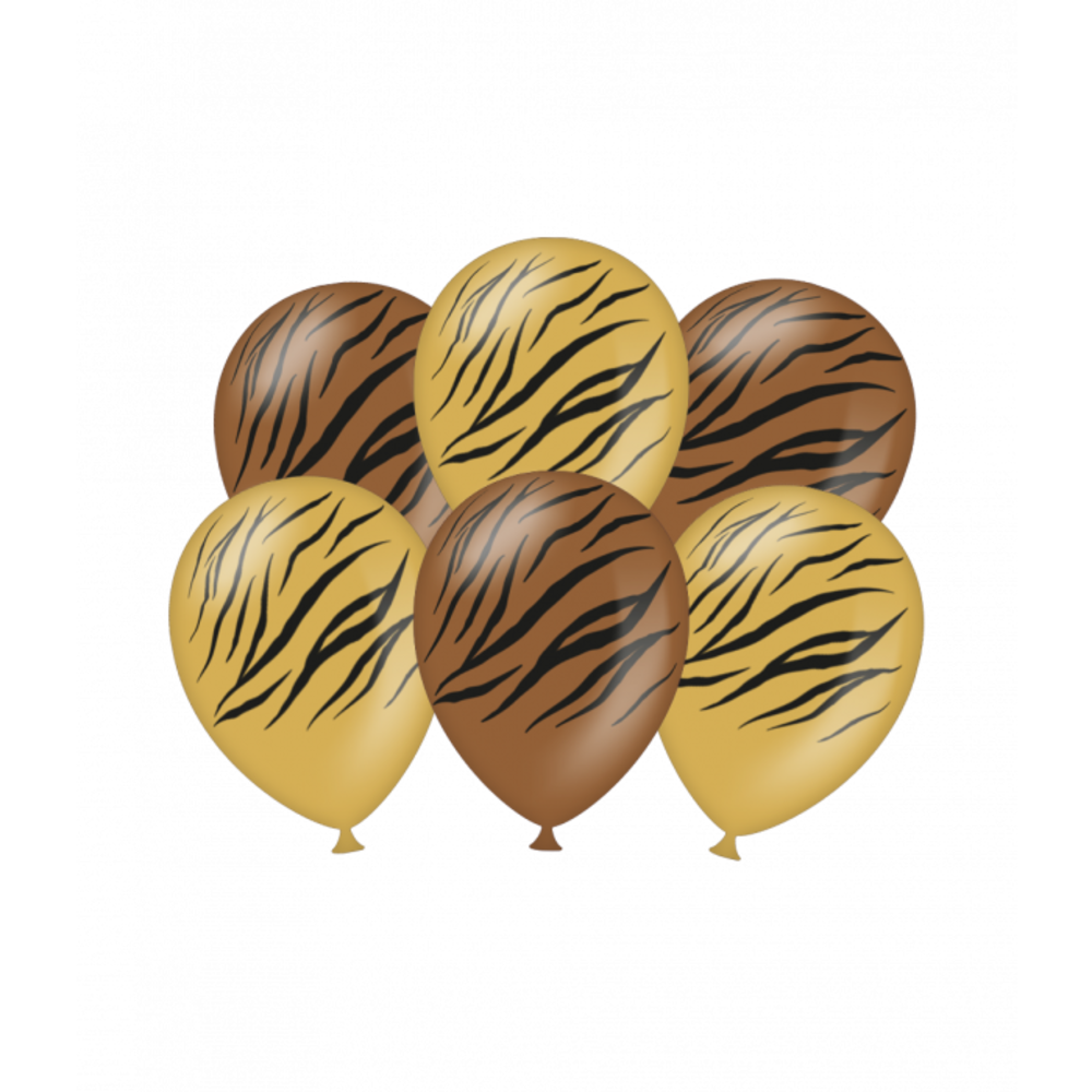Paper Dreams Ballons à motif tigre 30 cm | 6 pièces
