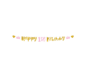 Paper Dreams 1 Year Pink Letter Garland 2.5 meters | Per Piece