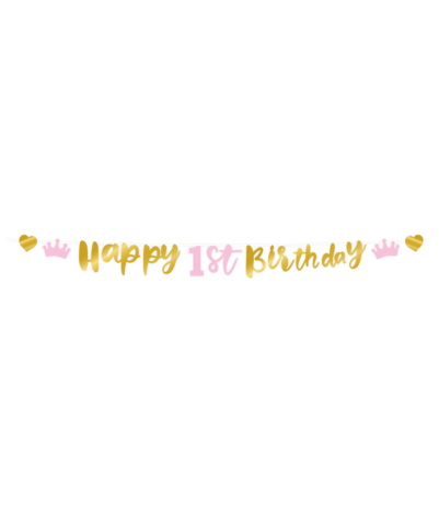 Paper Dreams 1 Year Pink Letter Garland 2.5 meters | Per Piece