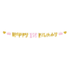 Paper Dreams Guirlande de lettres roses 1 an, 2,5 mètres | À l'unité