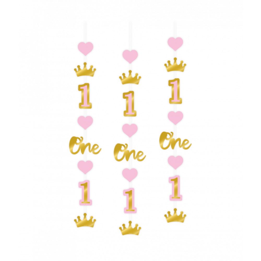 Paper Dreams 1 Jaar Versiering Hangdecoratie Roze | 3 Stuks