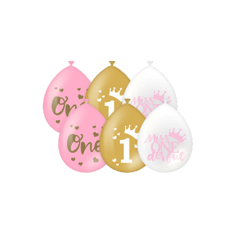 Paper Dreams 1 Year Miss One Derful Balloons | Per 6 Pieces Paper Dreams 1 Year Miss One Derful Balloons | Per 6 Pieces