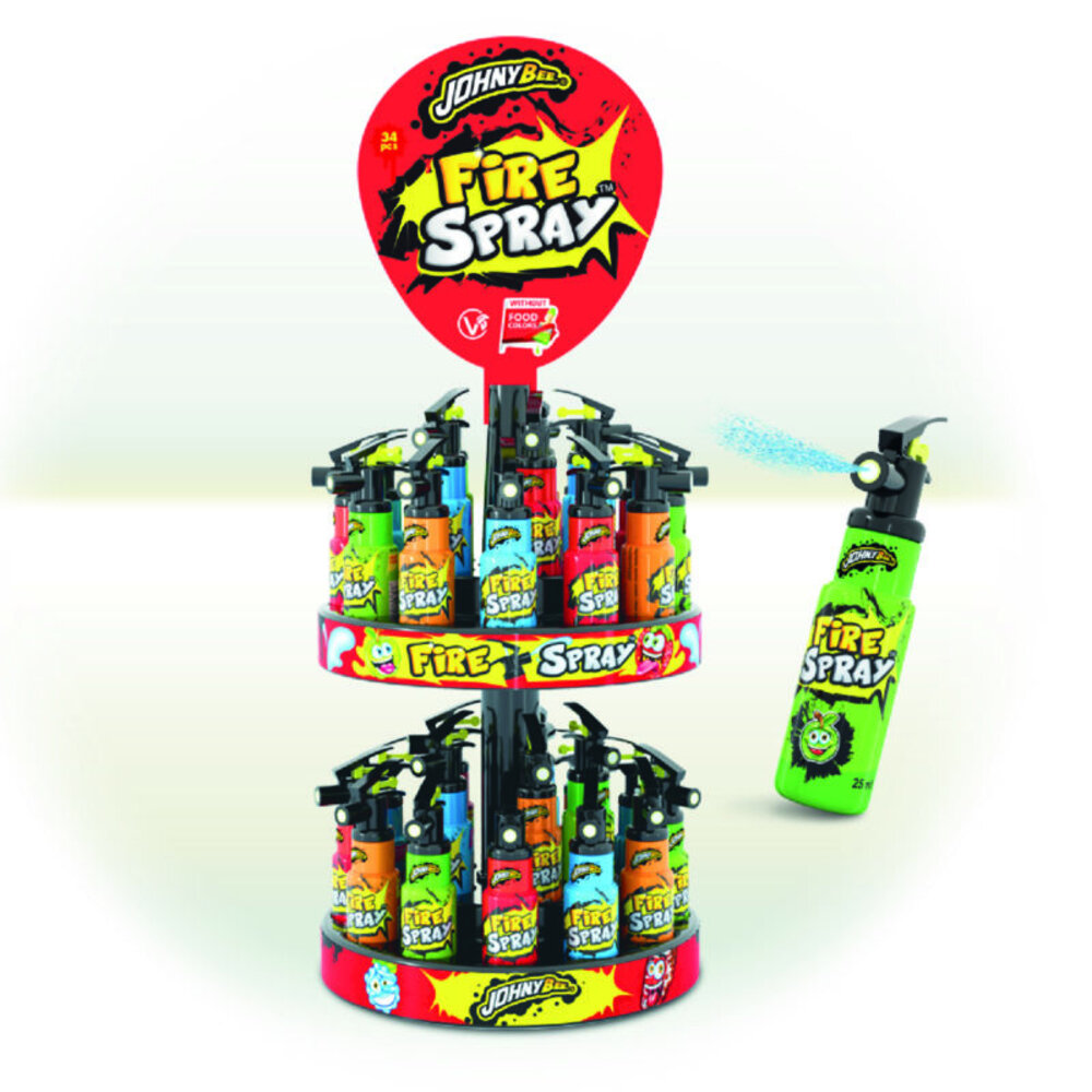 Johny Bee Feuerlöscher in Form eines Süßigkeitensprays – pro Stück