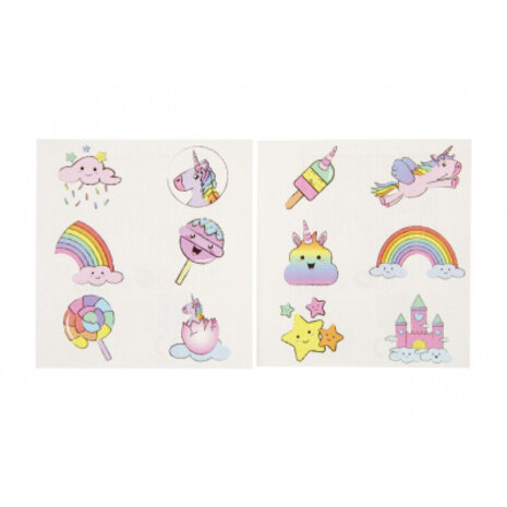 LG Imports Unicorn Nep Tattoo | 12 sets met 12 tattoos LG Imports Unicorn Nep Tattoo | 12 sets met 12 tattoos