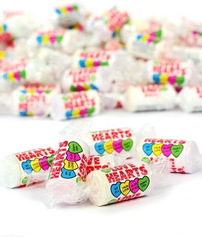 Swizzels Mini rouleaux de bonbons en forme de cœurs | 25 pièces