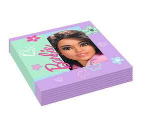 Riethmüller Barbie Sweet Life Servetten 33x33cm | Per 16 Stuks Riethmüller Barbie Sweet Life Servetten 33x33cm | Per 16 Stuks
