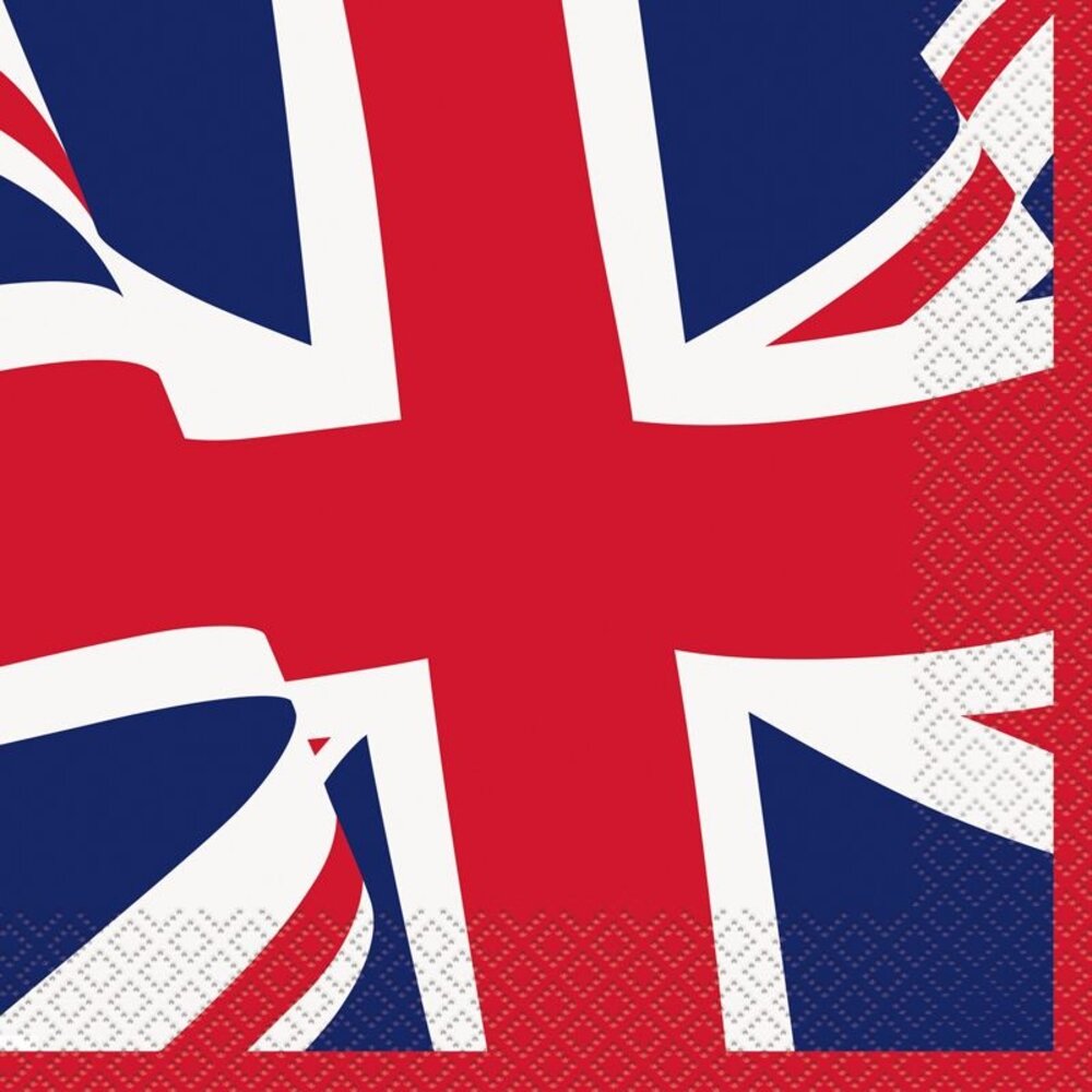 Unique Party Servietten mit Union-Jack-Motiv (Großbritannien), 33 x 33 cm | 16 Stück