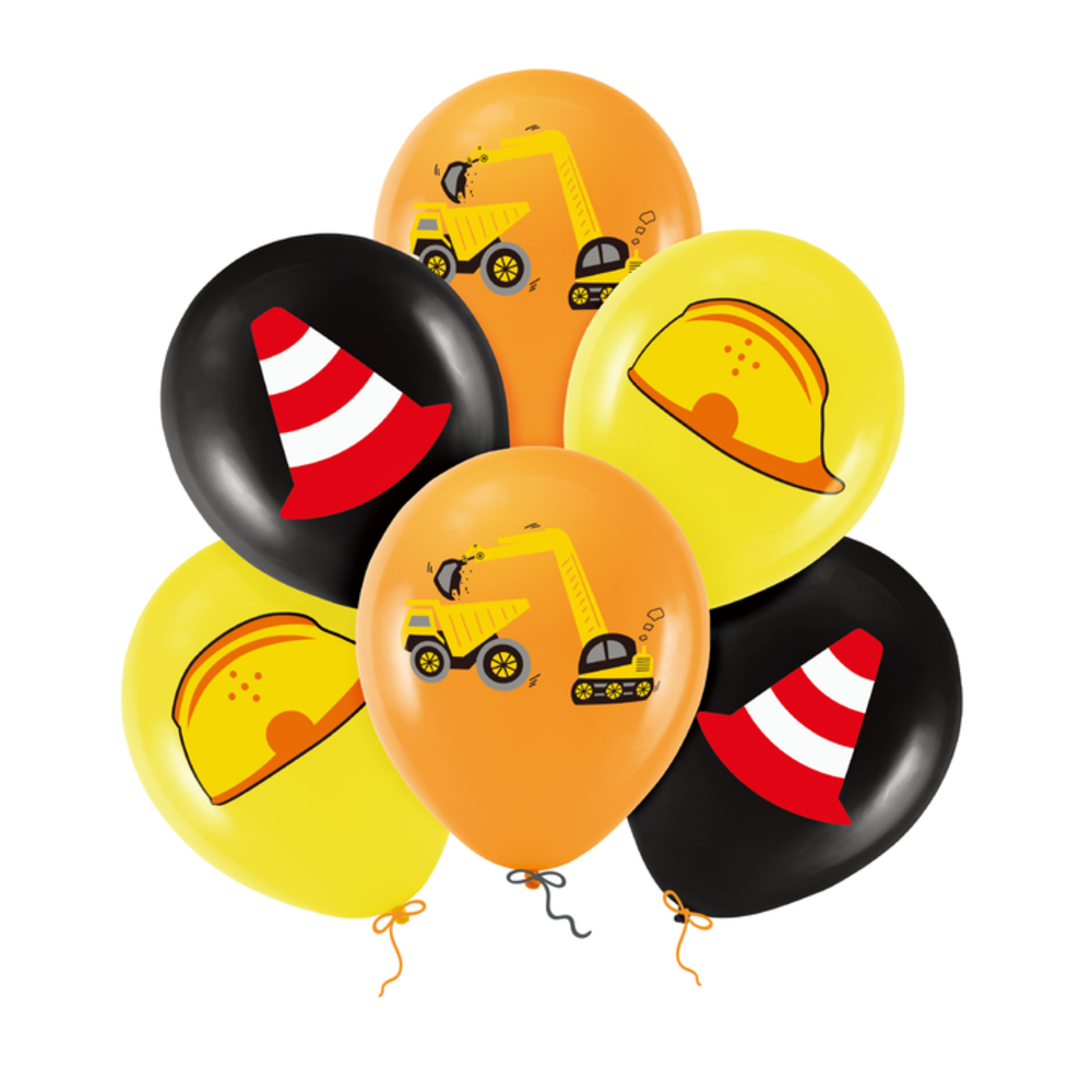 Tuf-Tuf Constructie Ballonnen | 6 stuks Tuf-Tuf Constructie Ballonnen | 6 stuks