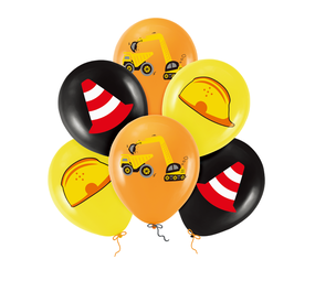 Tuf-Tuf Constructie Ballonnen | 6 stuks Tuf-Tuf Constructie Ballonnen | 6 stuks