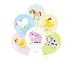 Tuf-Tuf Bauernhoftiere-Luftballons | 6 Stück