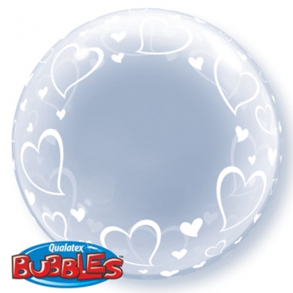 Qualatex Helium Ballon Bubble Hartjes 61cm | per stuk